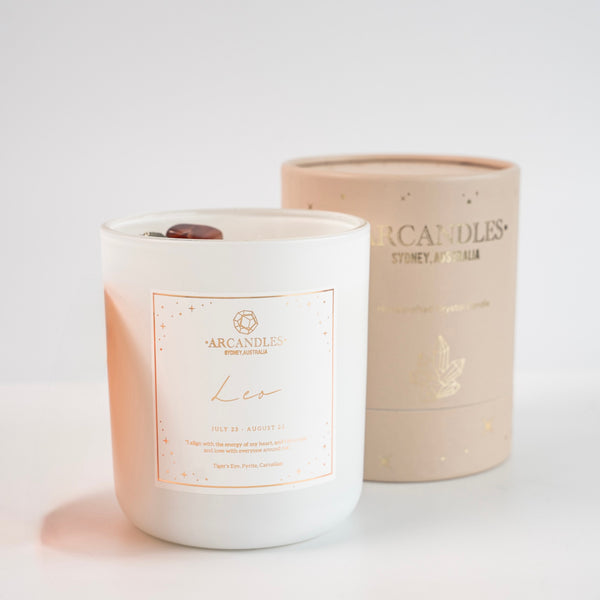 Leo - Personalised Crystal Candle