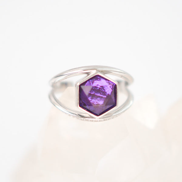 隕石戒指 - 大衛之星（紫色） 