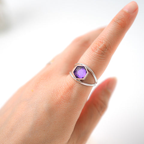 Meteorite Ring - Star of David (Purple)