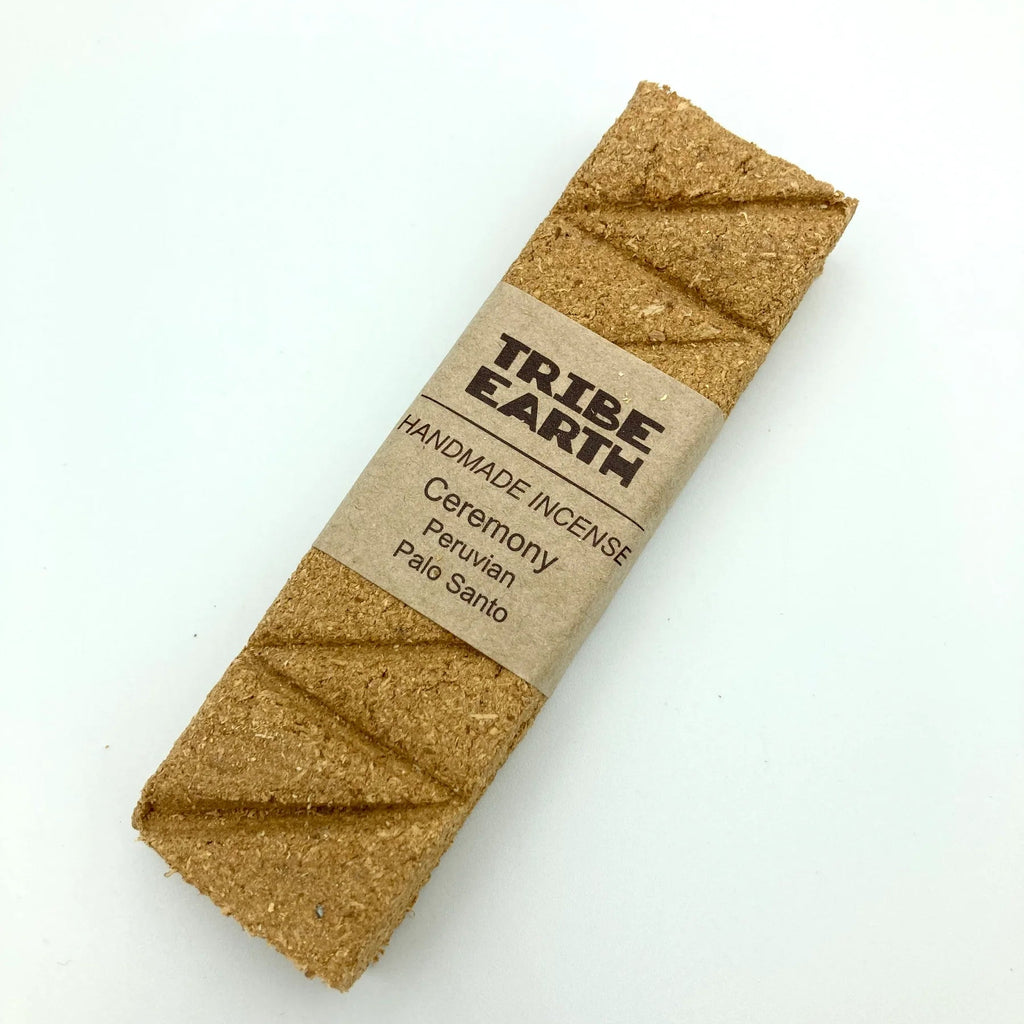 Tribe Earth handmade palo santo incense stick package on a white background