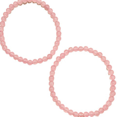 Pink Chalcedony Beaded Bracelet 4mm