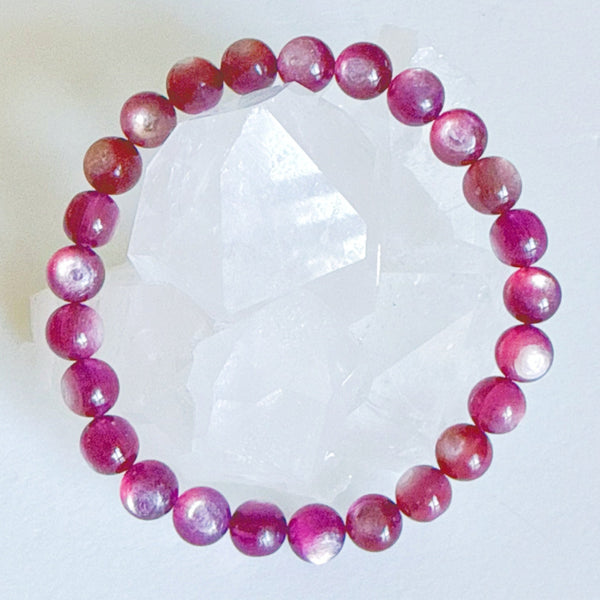 Purple Lepidolite Bracelet 7.5mm (Rare)