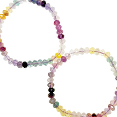 Fluorite Multicolour Faceted Beaded Bracelet