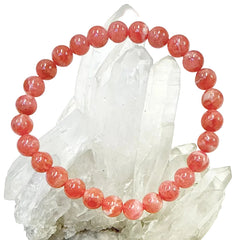 Rhodochrosite Beaded Bracelet 7mm