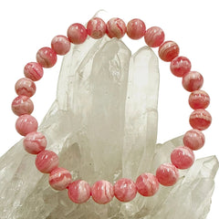 Rhodochrosite Beaded Bracelet 6.6mm