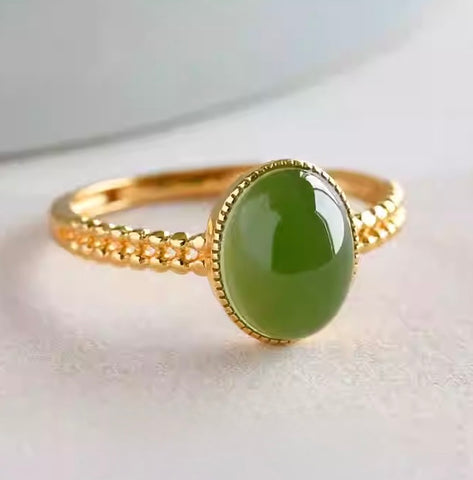 Jade Ring 925 Sterling Silver 88
