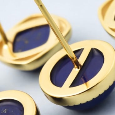 Lapis Lazuli Stud Earring 925 Sterling Silver