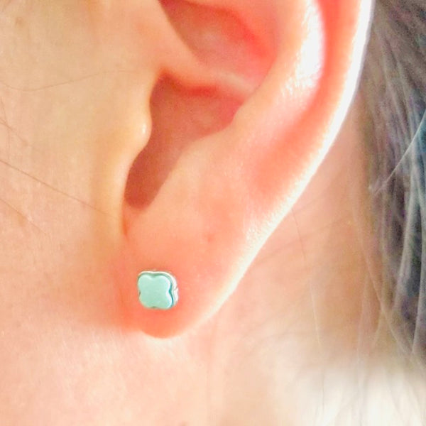 Turquoise Stud Earring 925 Sterling Silver