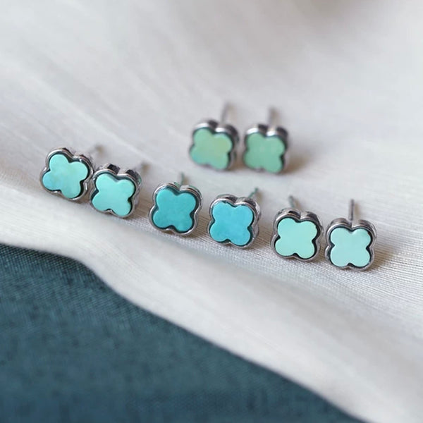 Turquoise Stud Earring 925 Sterling Silver