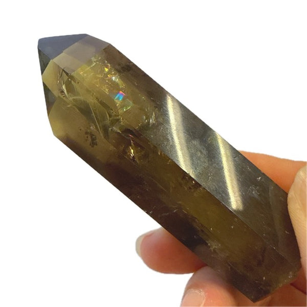 Smoky Citrine Tower with Rainbows 4