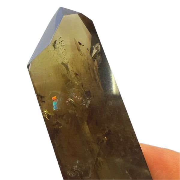 Smoky Citrine Tower with Rainbows 4