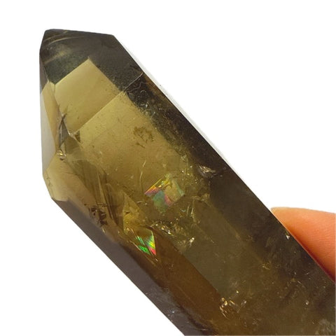 Smoky Citrine Tower with Rainbows 4