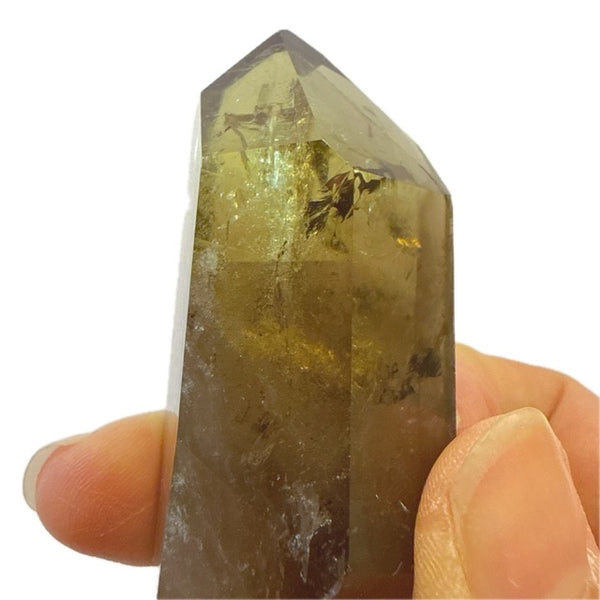 Smoky Citrine Tower with Rainbows 1