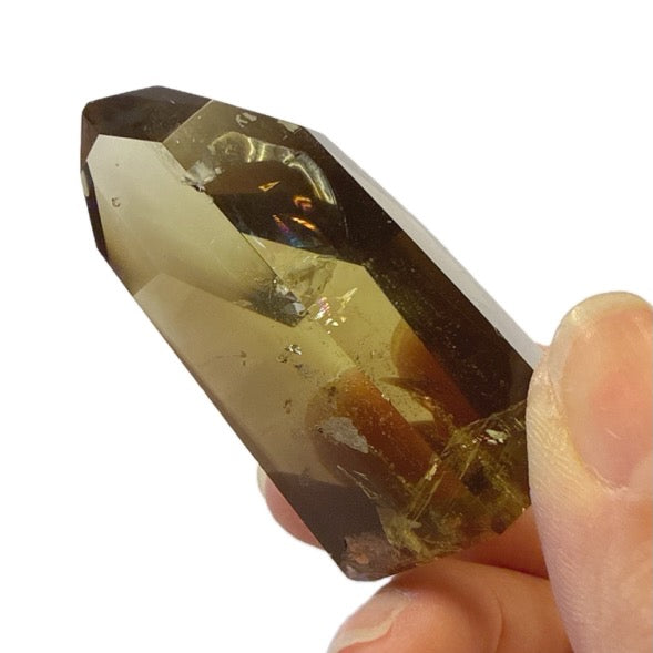 Smoky Citrine Tower with Rainbows 2
