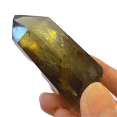 Smoky Citrine Tower with Rainbows 3