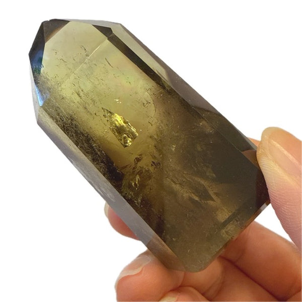 Smoky Citrine Tower with Rainbows 3