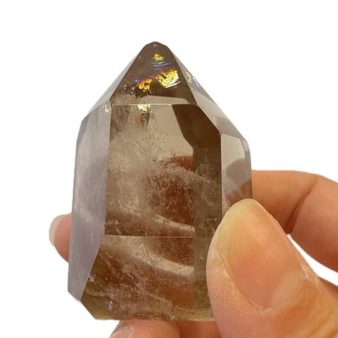 Smoky Quartz Tower with Rainbows