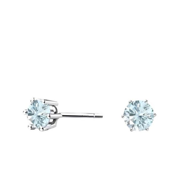 Blue Topaz Stud Earring 925 Sterling Silver