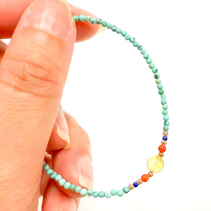 Turquoise Bracelet with Amber
