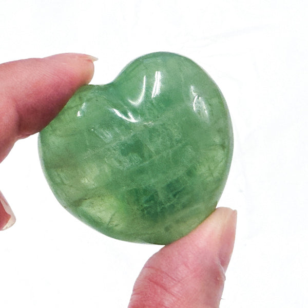 Green Calcite Heart