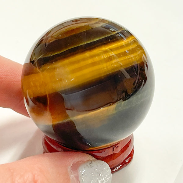 Tiger's Eye with Blue Sphere