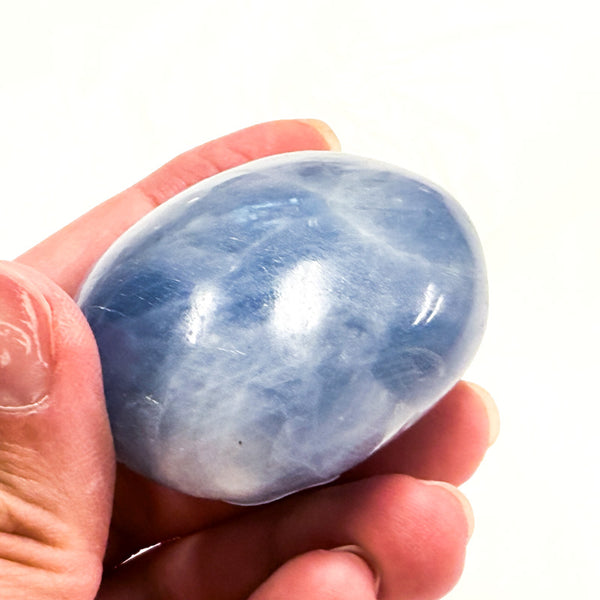 Blue Calcite Palm Stone