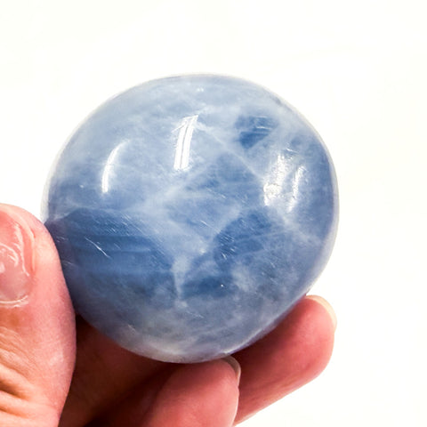 Blue Calcite Palm Stone