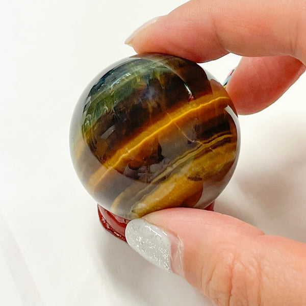 Tiger's Eye with Blue Sphere