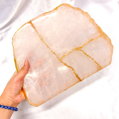 50% Off - Rose Quartz Platter 2 - Kintsugi Inspired