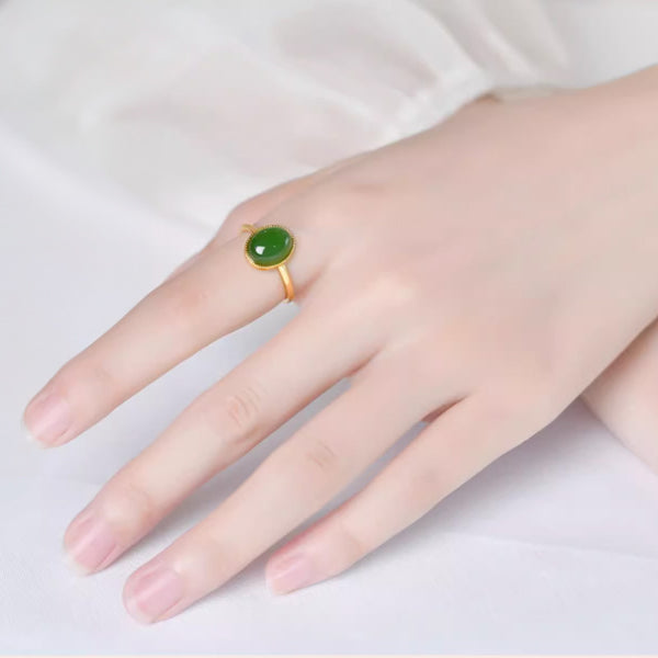 Jade Ring 925 Sterling Silver 88