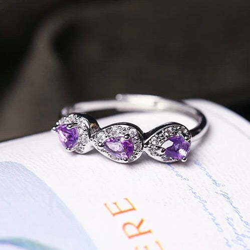 Amethyst Ring 925 Sterling Silver