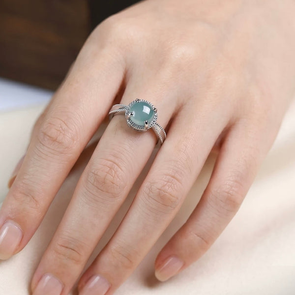 Jade Ring 925 Sterling Silver