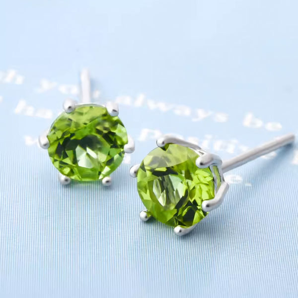 Peridot Stud Earring 925 Sterling Silver