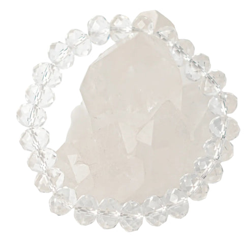 Clear Quartz Bracelet Faceted 9mm