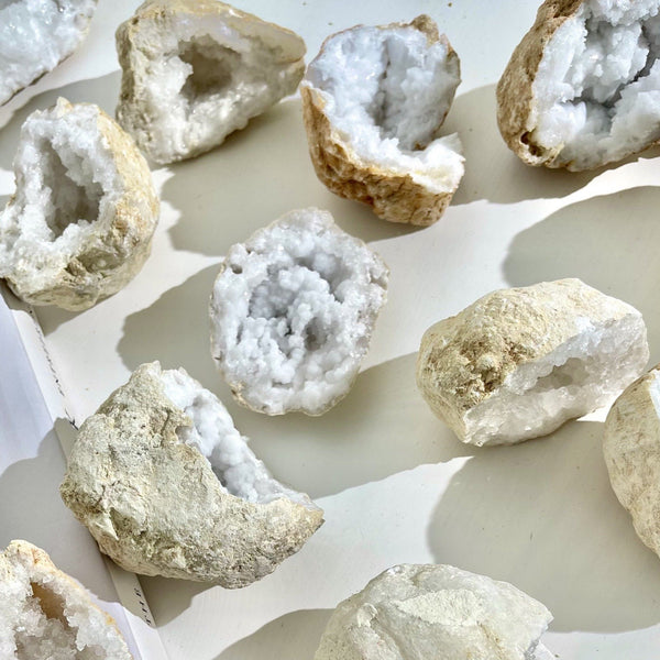 Clear Quartz Geode Pair (Medium)