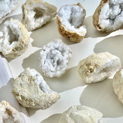 Clear Quartz Geode Pair (Medium)