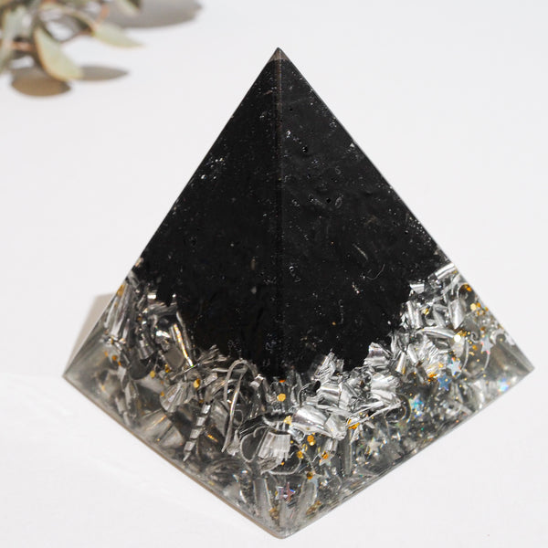 Pyramid Orgonite | Black Tourmaline | Base Chakra