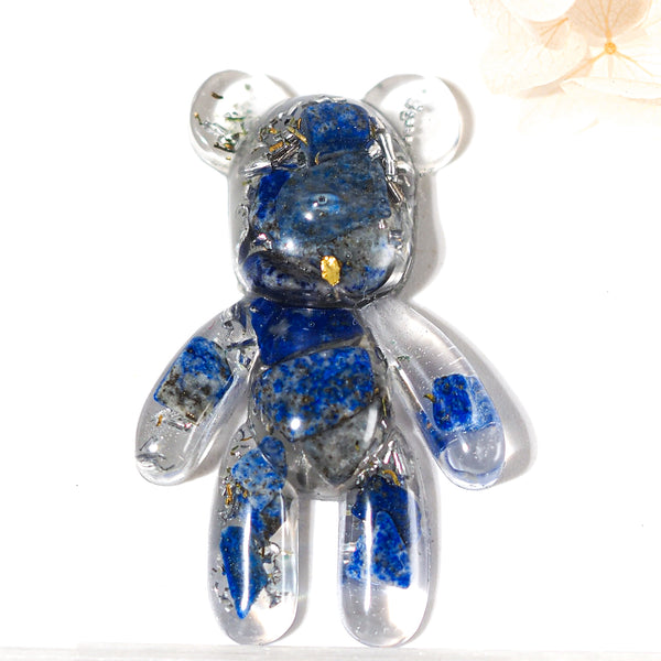 泰迪熊形狀 Orgonite |青金石 |喉輪