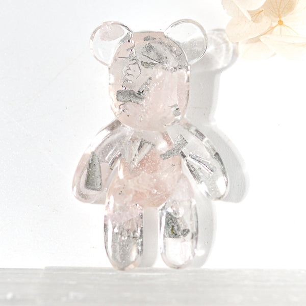 泰迪熊形狀 Orgonite |玫瑰石英 |心輪