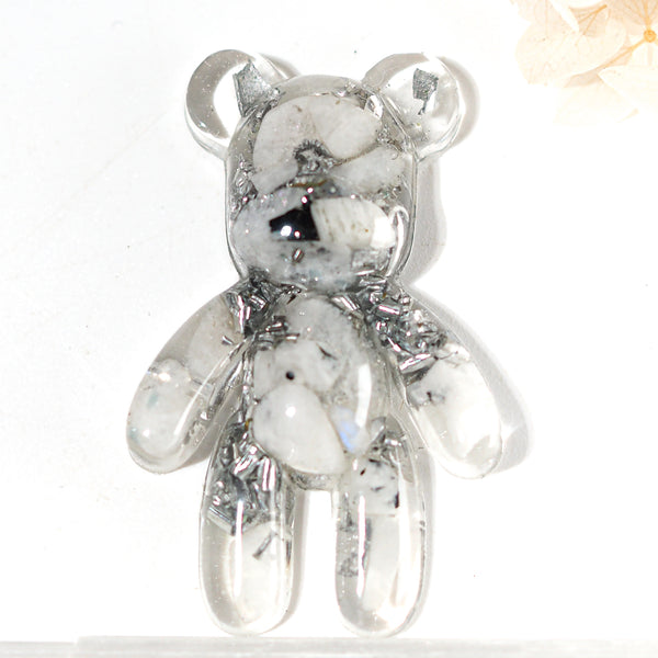 泰迪熊形狀 Orgonite |月光石 |頂輪