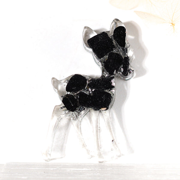 小鹿斑比形狀 Orgonite |黑電氣石 |基礎查克拉