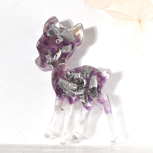 小鹿斑比形狀 Orgonite |紫水晶|第三眼脈輪