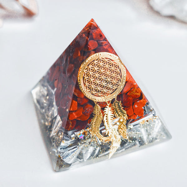 Pyramid Orgonite | Red Jasper | Sacral and Base Chakra