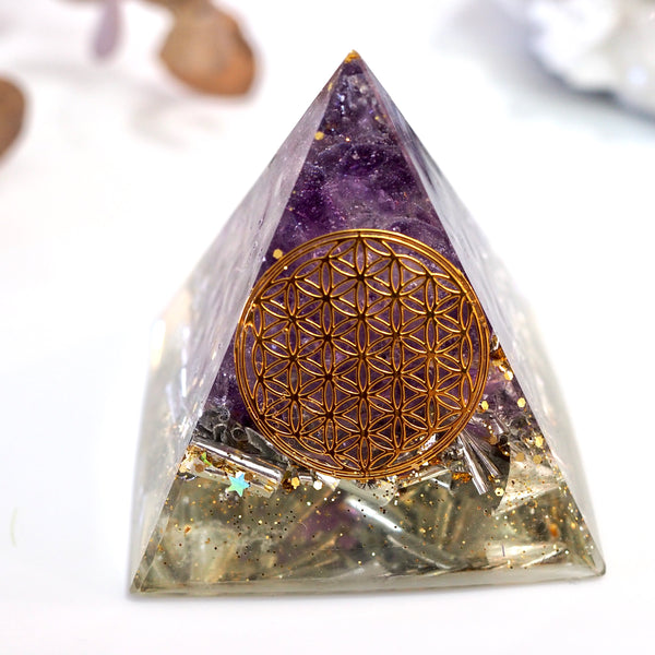 Pyramid Orgonite | Amethyst | Third Eye Chakra