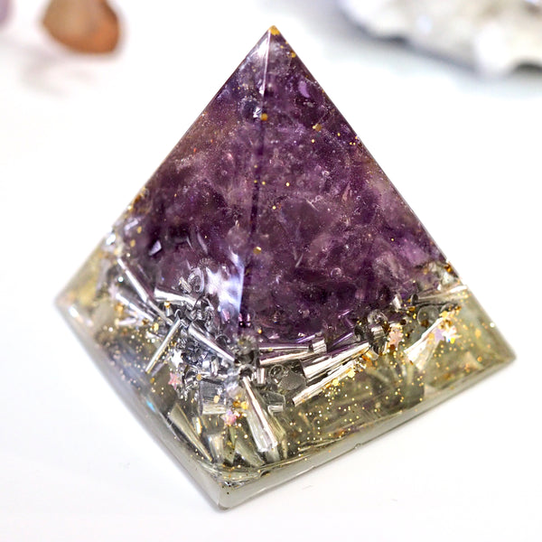 Pyramid Orgonite | Amethyst | Third Eye Chakra