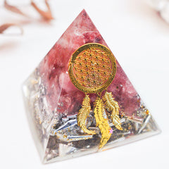 Pyramid Orgonite | Strawberry Quartz | Heart Chakra