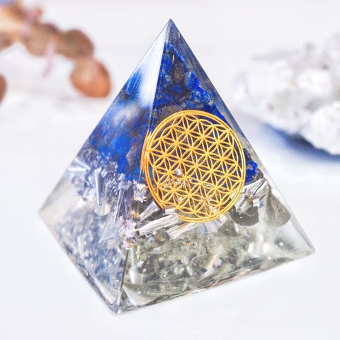 Pyramid Orgonite | Lapis Lazuli | Throat Chakra