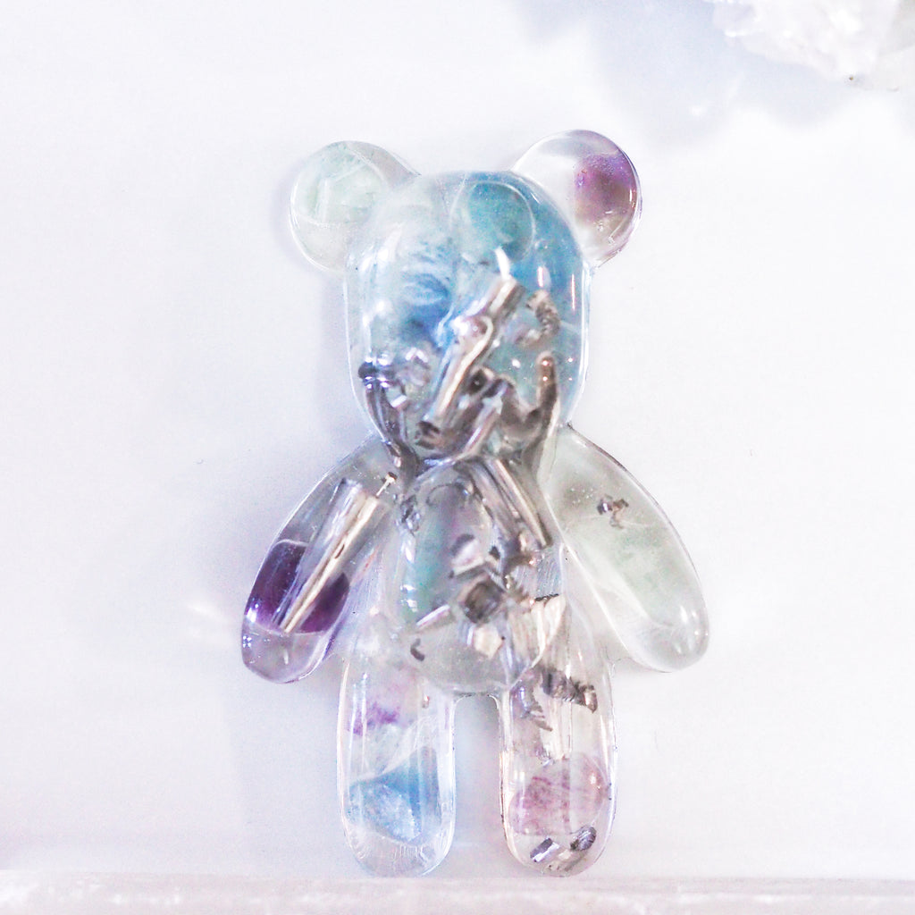 泰迪熊形狀 Orgonite |螢石|頂輪